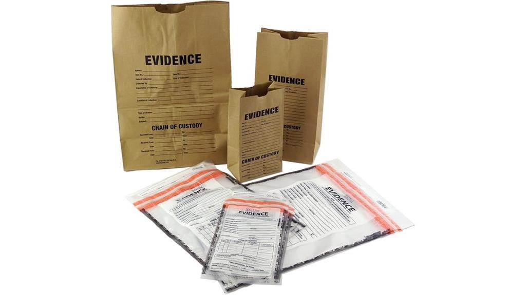 sample pack of evidence bags