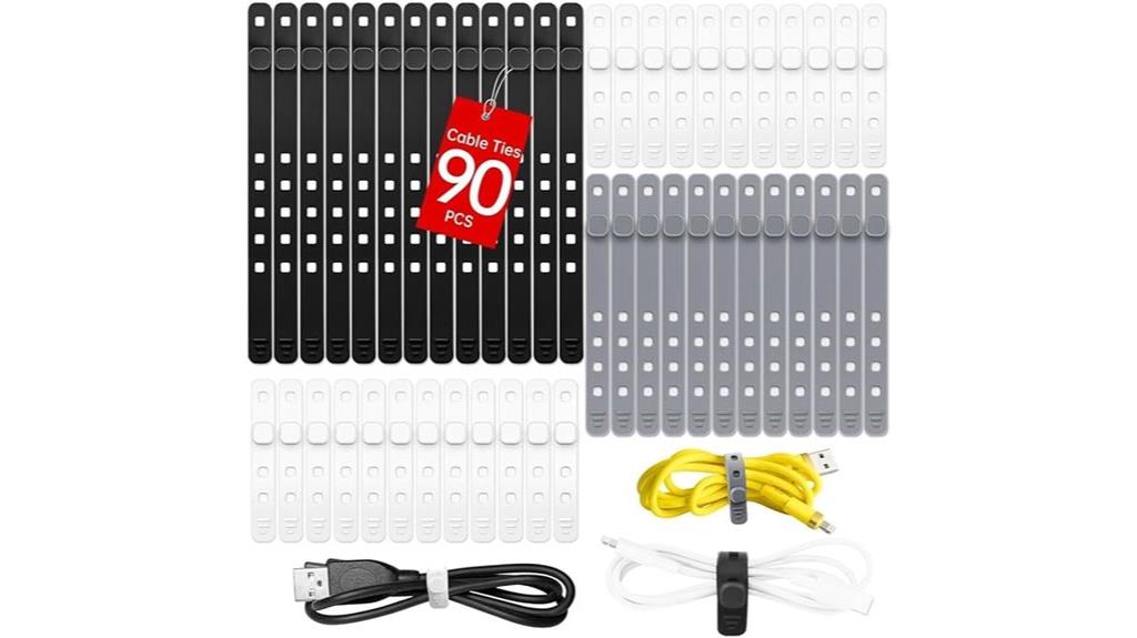 silicone cable ties pack