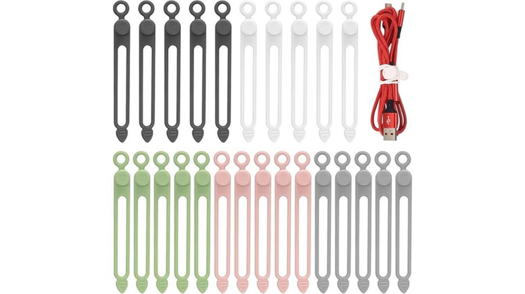 silicone cable ties pack