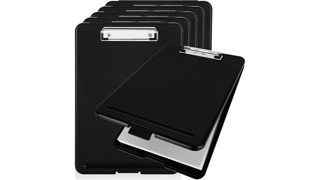 six black clipboards set