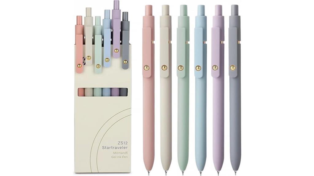 six black fine pens