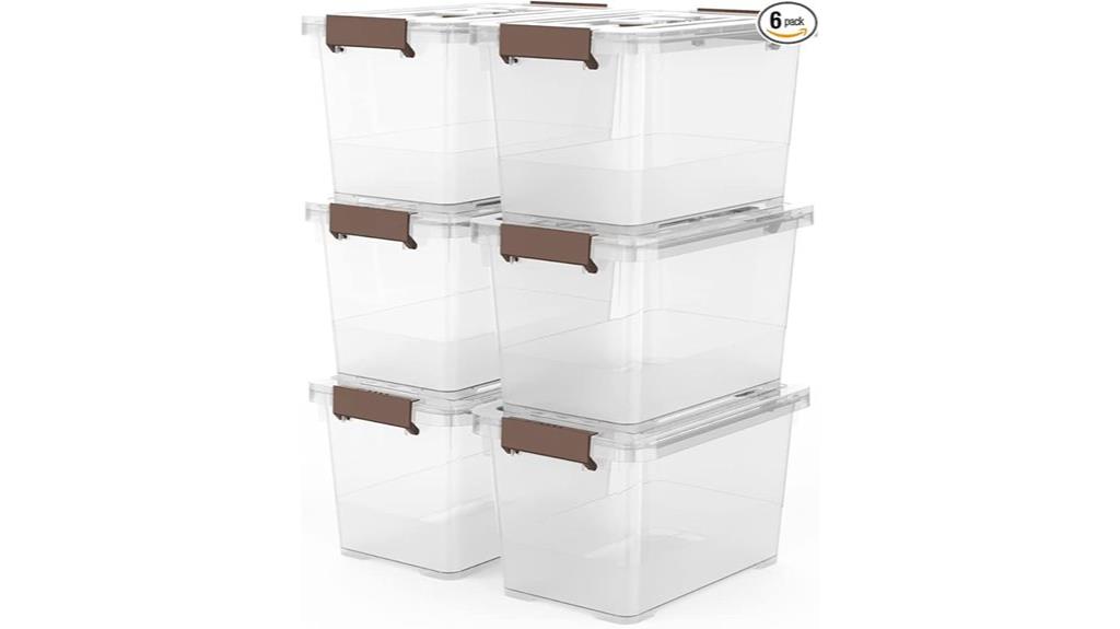 six pack clear storage boxes