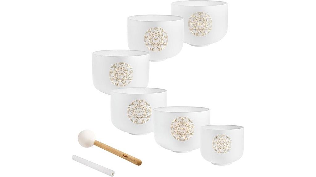 six piece crystal singing bowl set