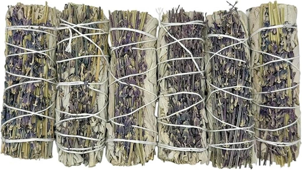 six white sage lavender sticks