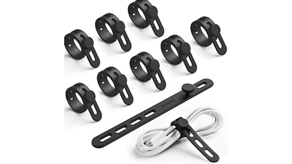 ten pack silicone cable ties
