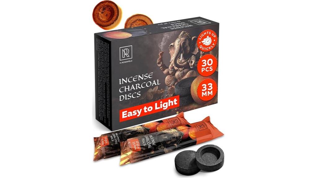 thirty charcoal incense discs