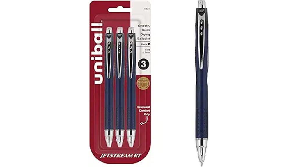 three pack black gel pens