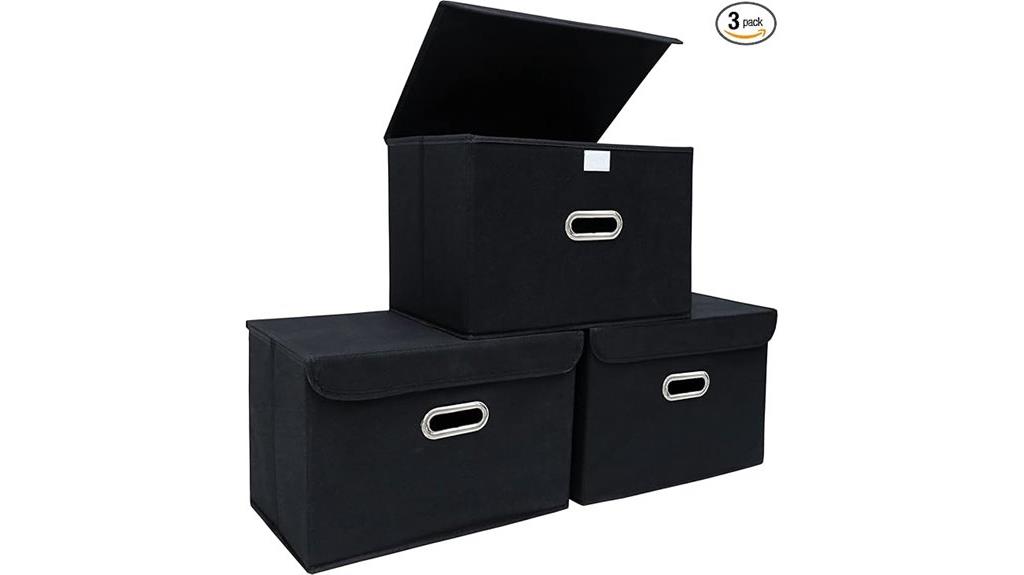 three pack fabric bins