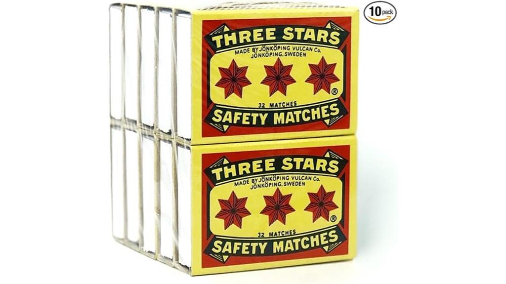 three stars safety matches