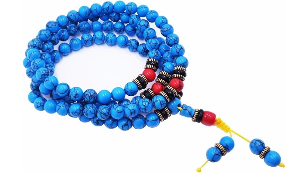tibetan blue turquoise prayer beads