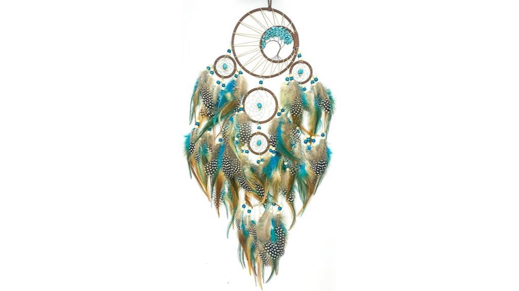 turquoise crystal dream catcher