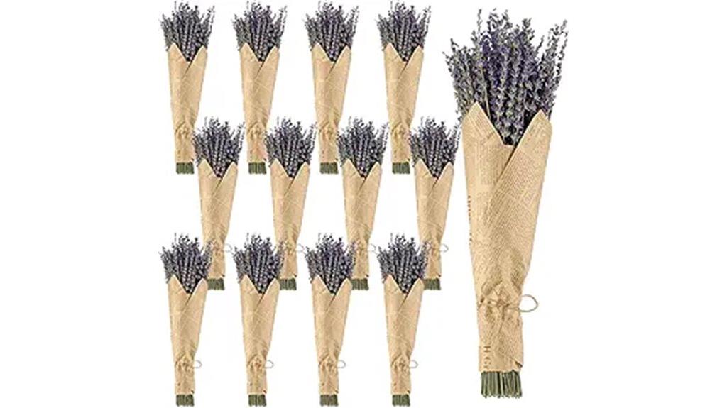 twelve dried lavender bundles