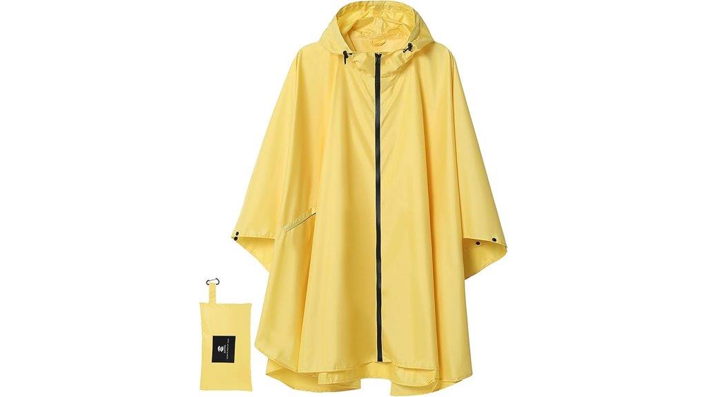 unisex hooded rain poncho