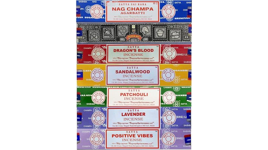 variety of satya incense