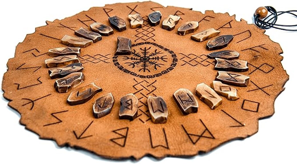 viking runes with divination accessories