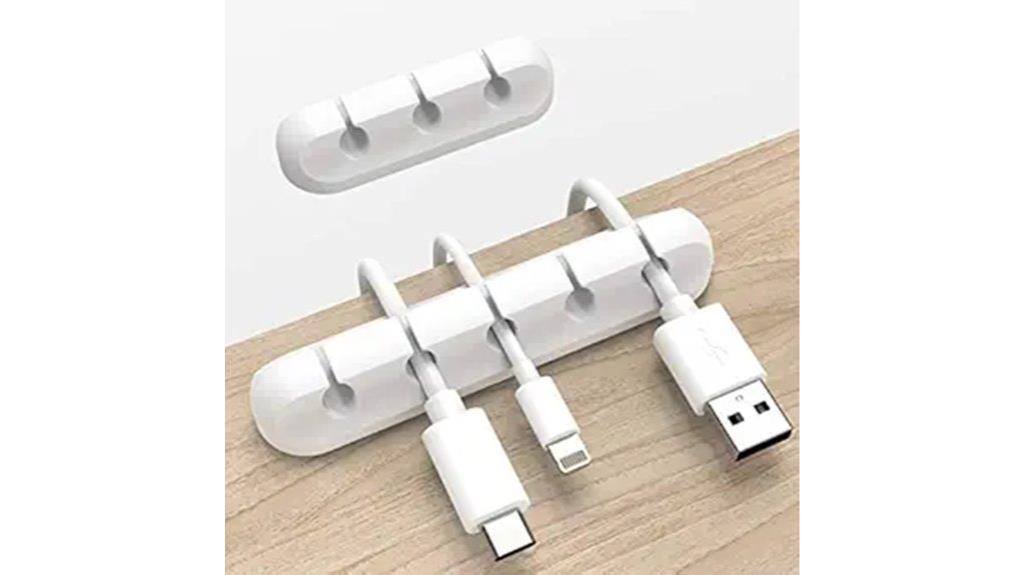 white cord organizer clips