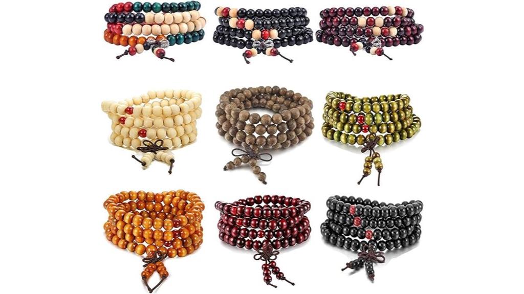 wooden chain bracelet set