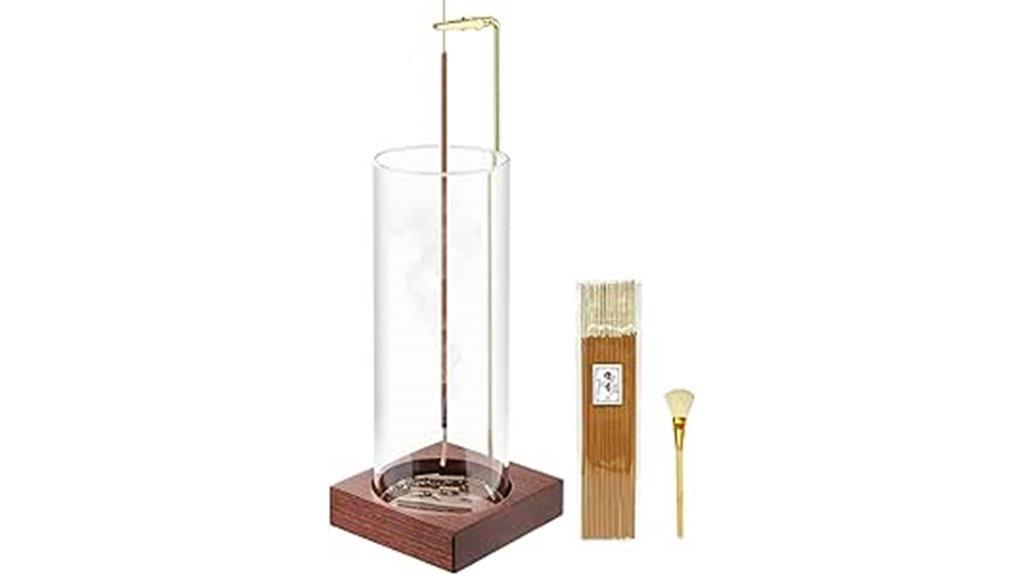 wooden incense holder with ash catcher