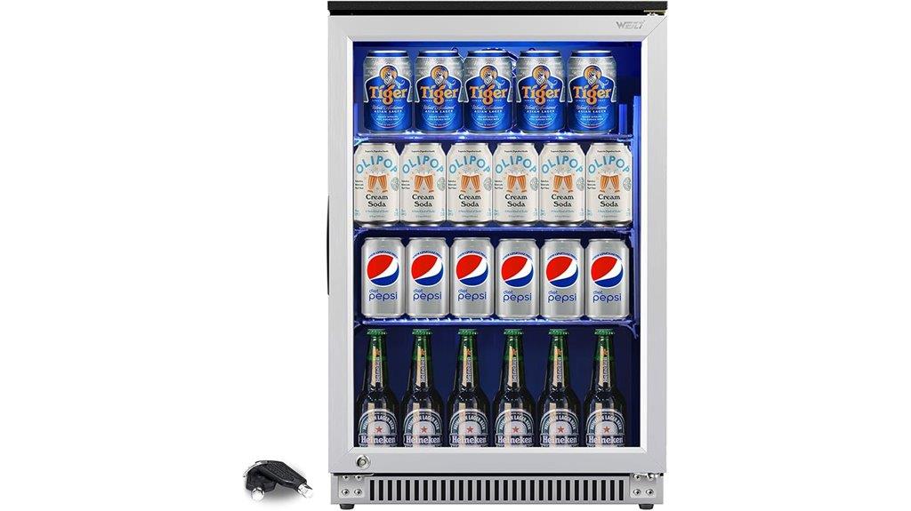 20 inch lockable beverage fridge