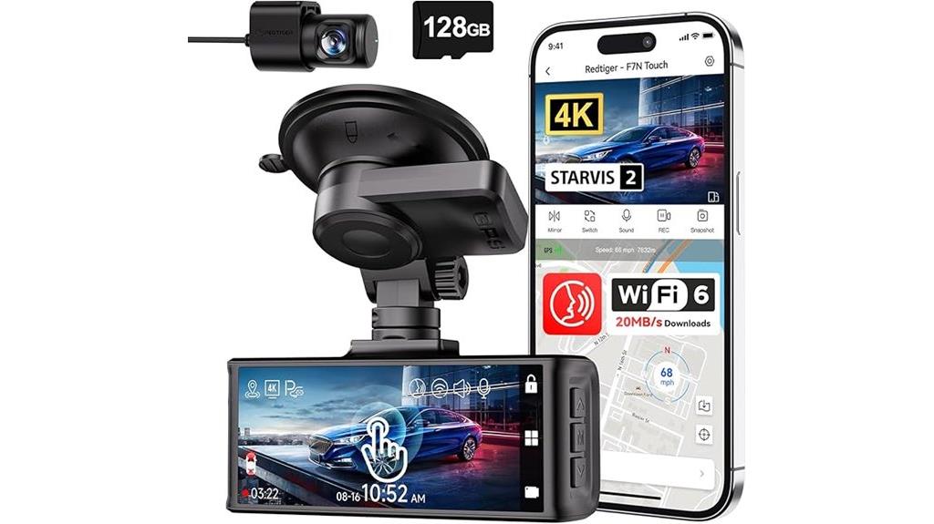4k front rear dash camera