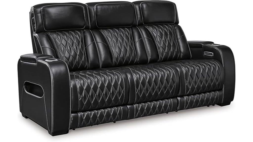 ashley leather reclining sofa