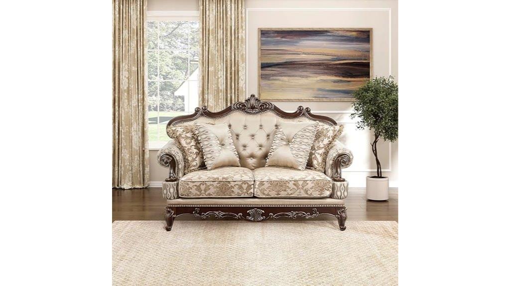 brown two seater sofa