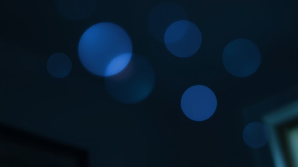 camera flashes illuminate airborne particles