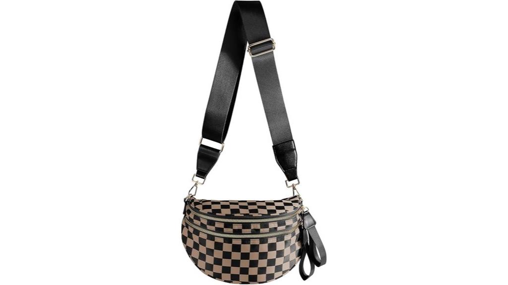 checkered crossbody bum bag