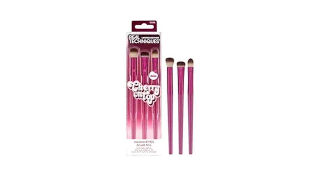 cherry colored eyeshadow brushes