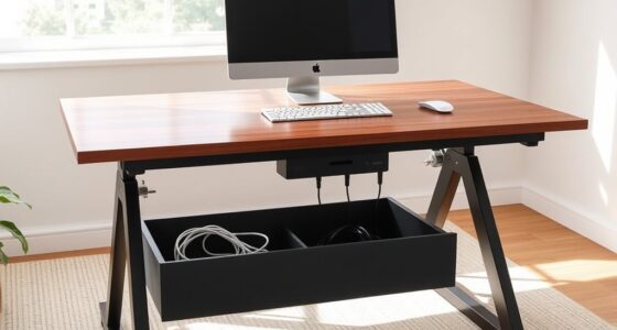 clutter free adjustable desk