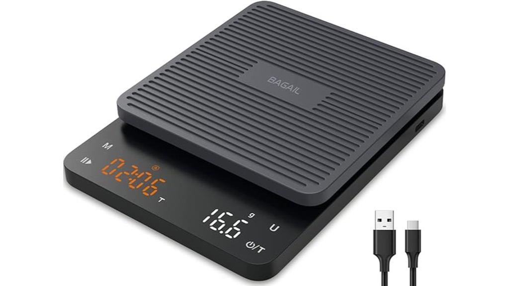 coffee weighing with timer