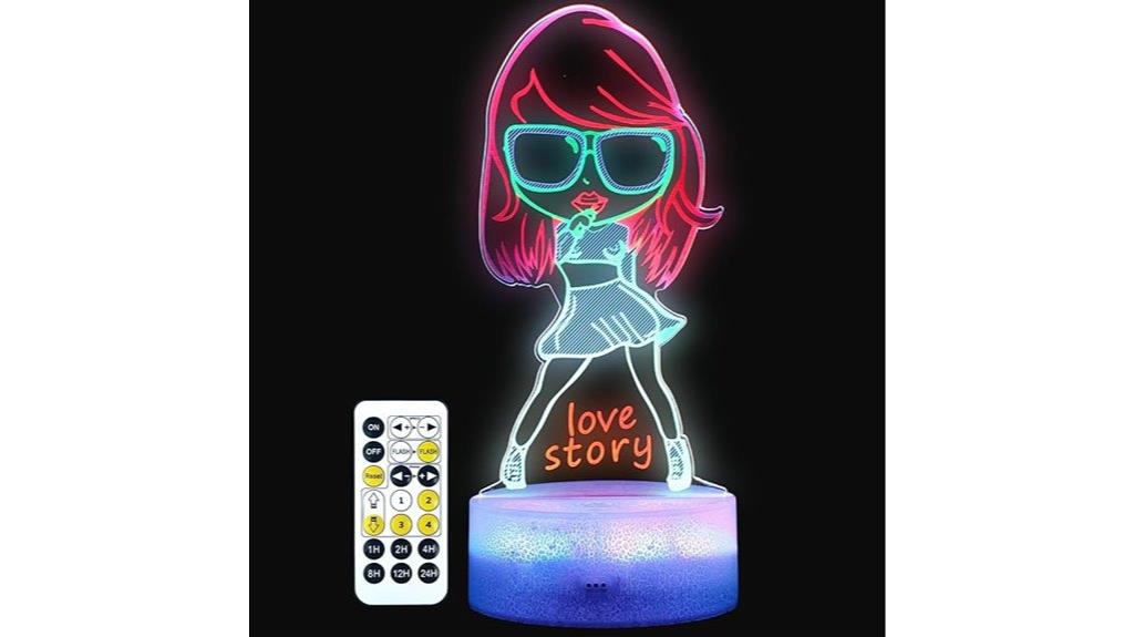 colorful singing girl nightlight