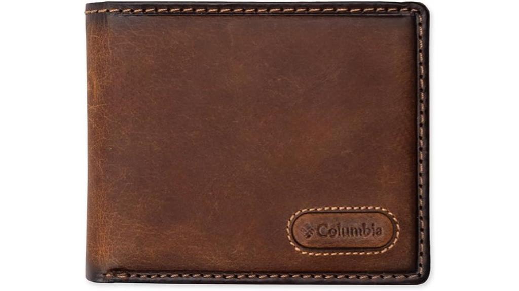 columbia leather bifold wallet