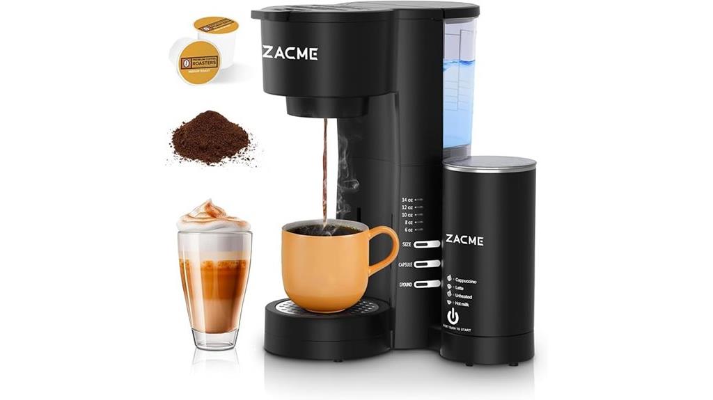 compact coffee maker with frother