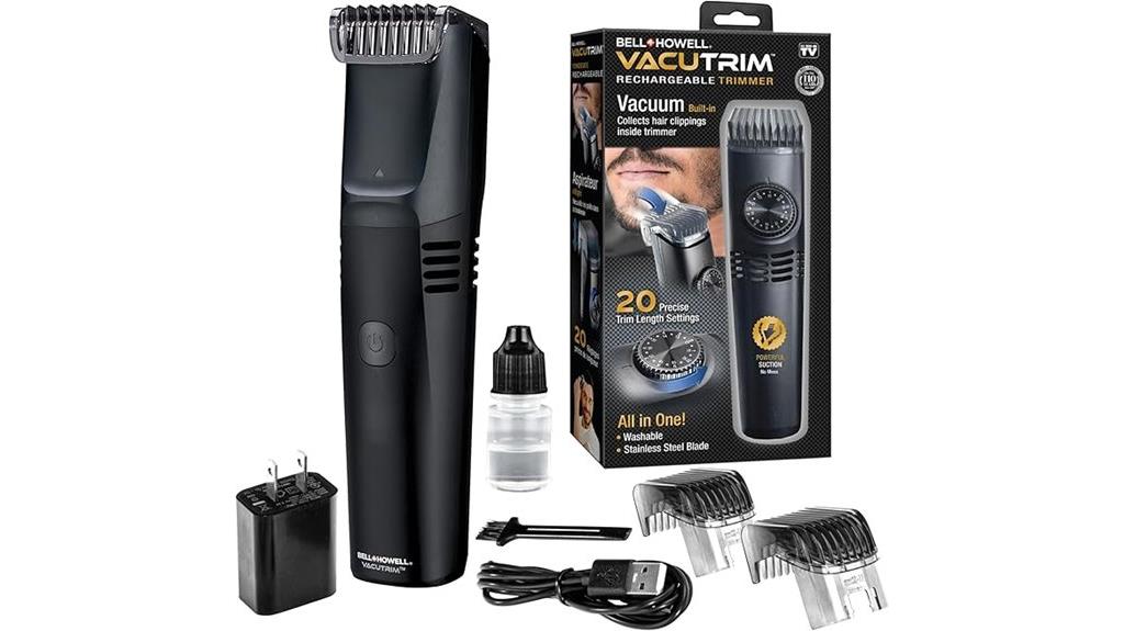 cordless beard trimmer with vacuum