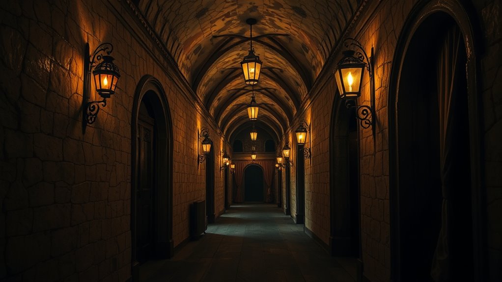 creepy decayed dimly lit spaces