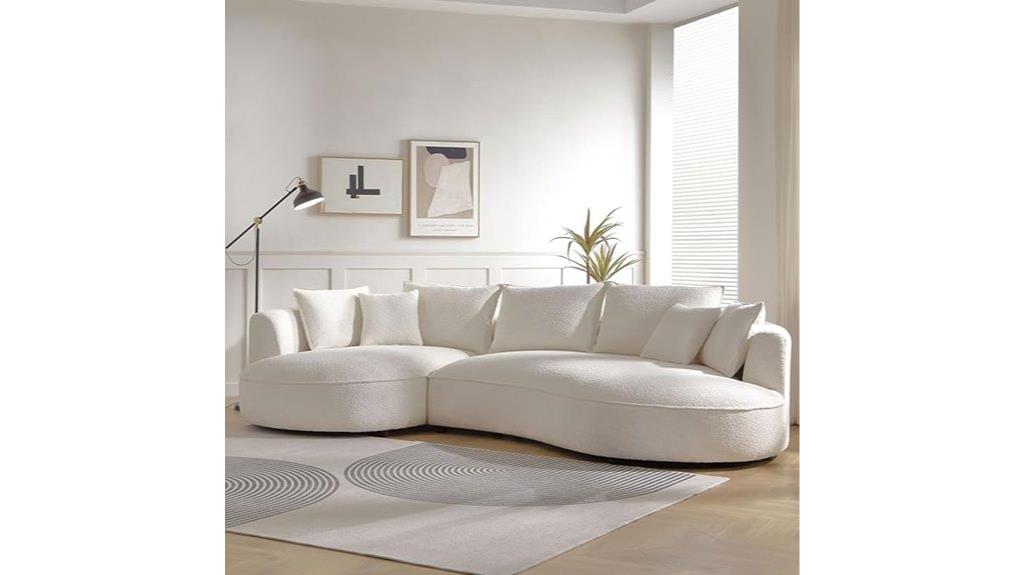 curved left sectional couch