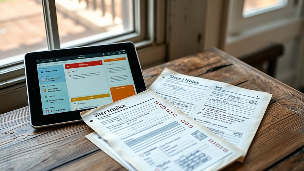 digital and paper templates