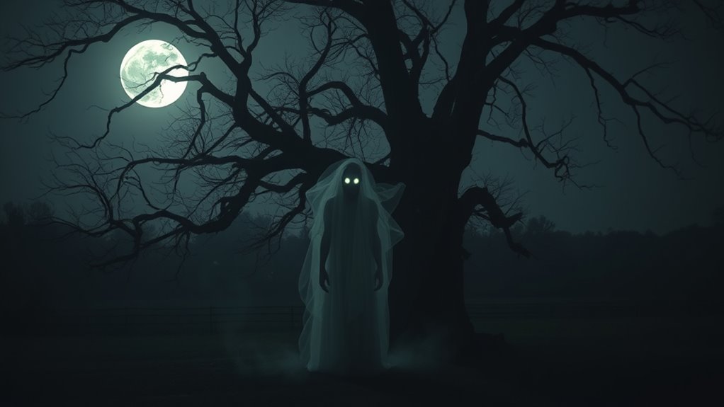 eerie flickering shadow figures