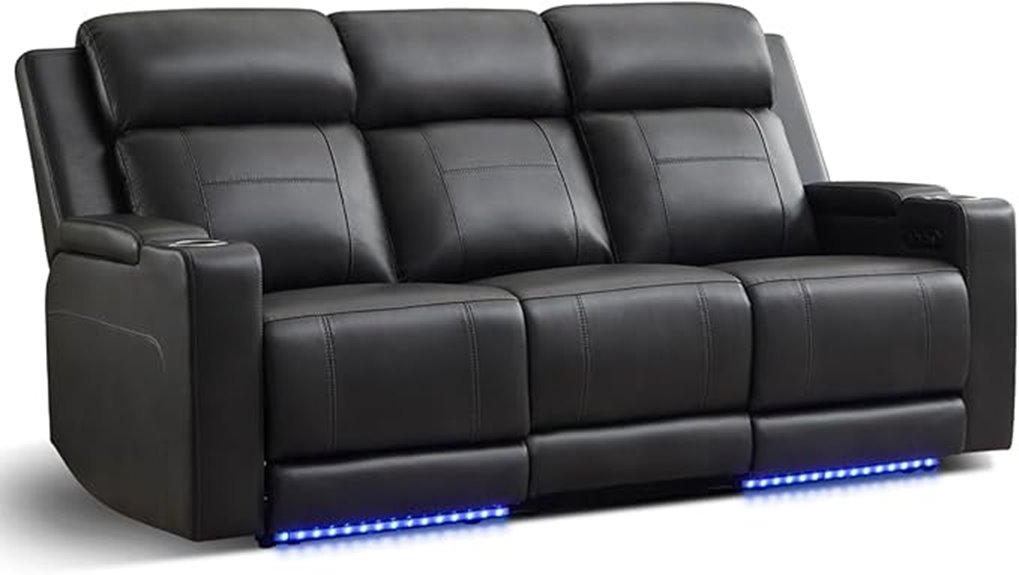 electric leather reclining sofa