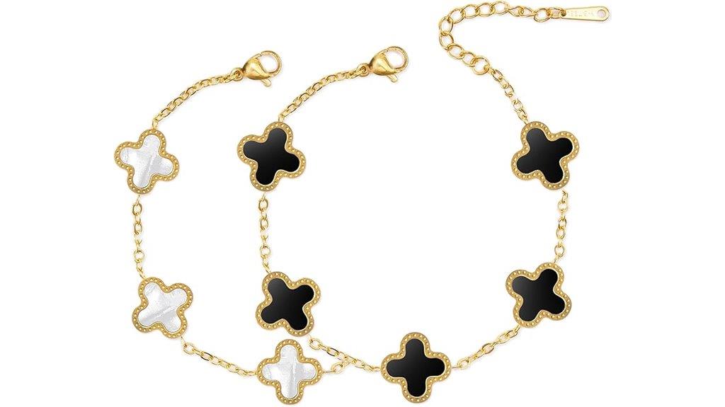 elegant 18k clover bracelet