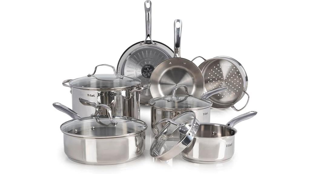 eleven piece stainless cookware