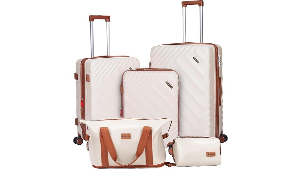 expandable five piece luggage