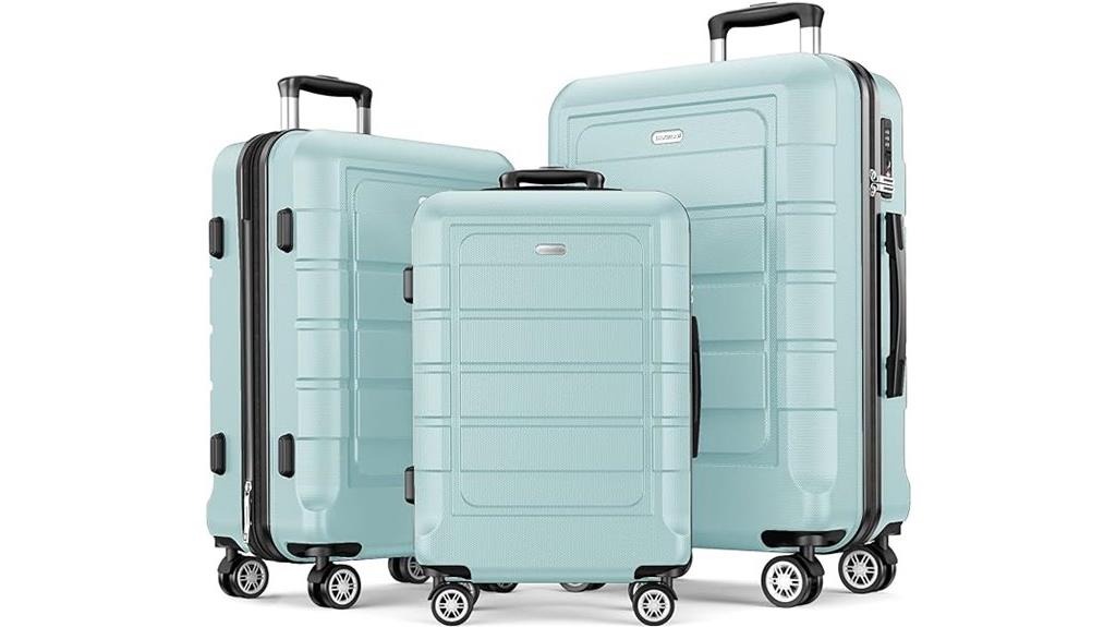 expandable suitcase with double wheels