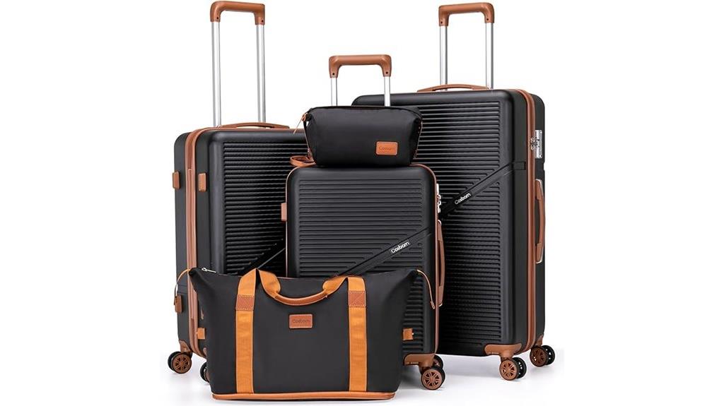 five piece abs suitcase set