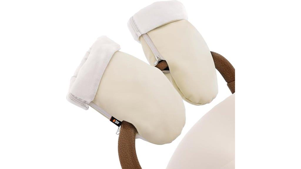 fleece lined faux leather mittens