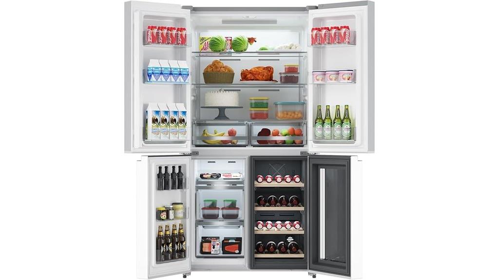 french door fridge with wine cooler