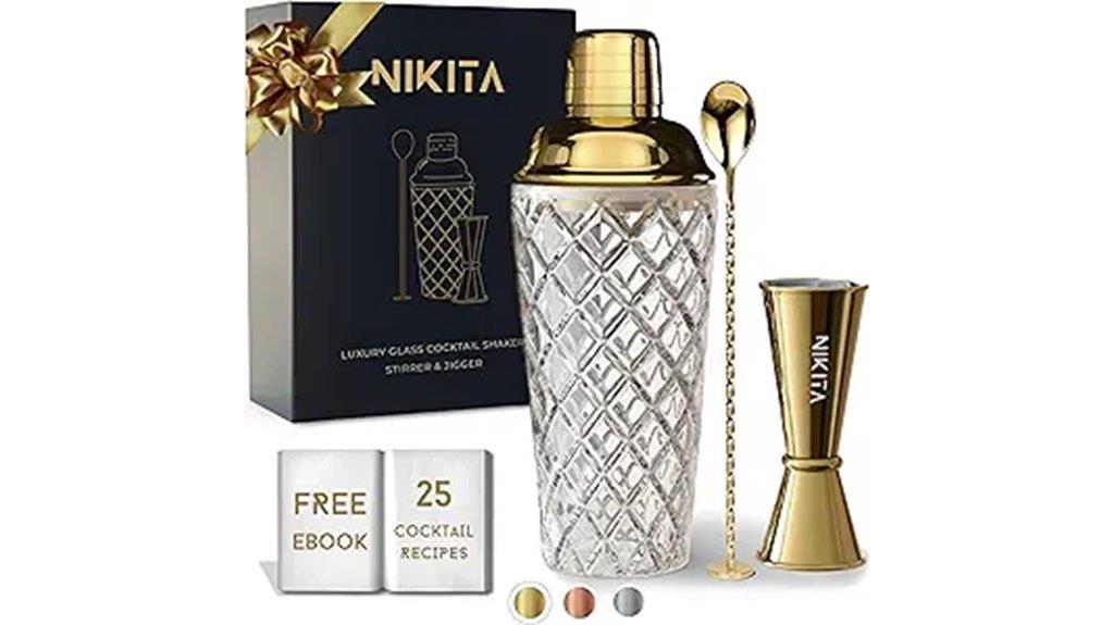 gold shaker glass set