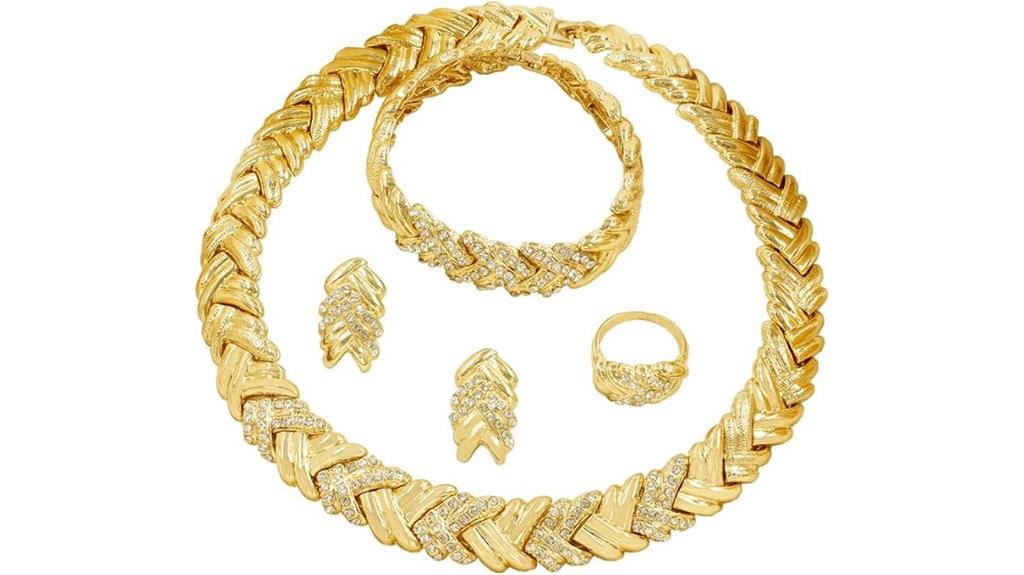gold wedding jewelry set