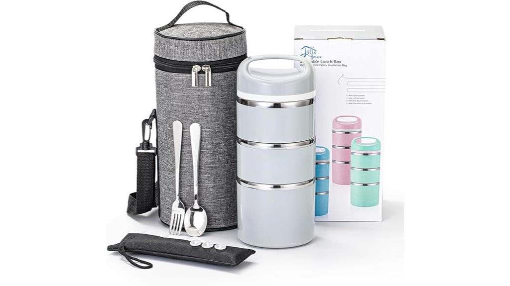gray stainless steel lunchbox